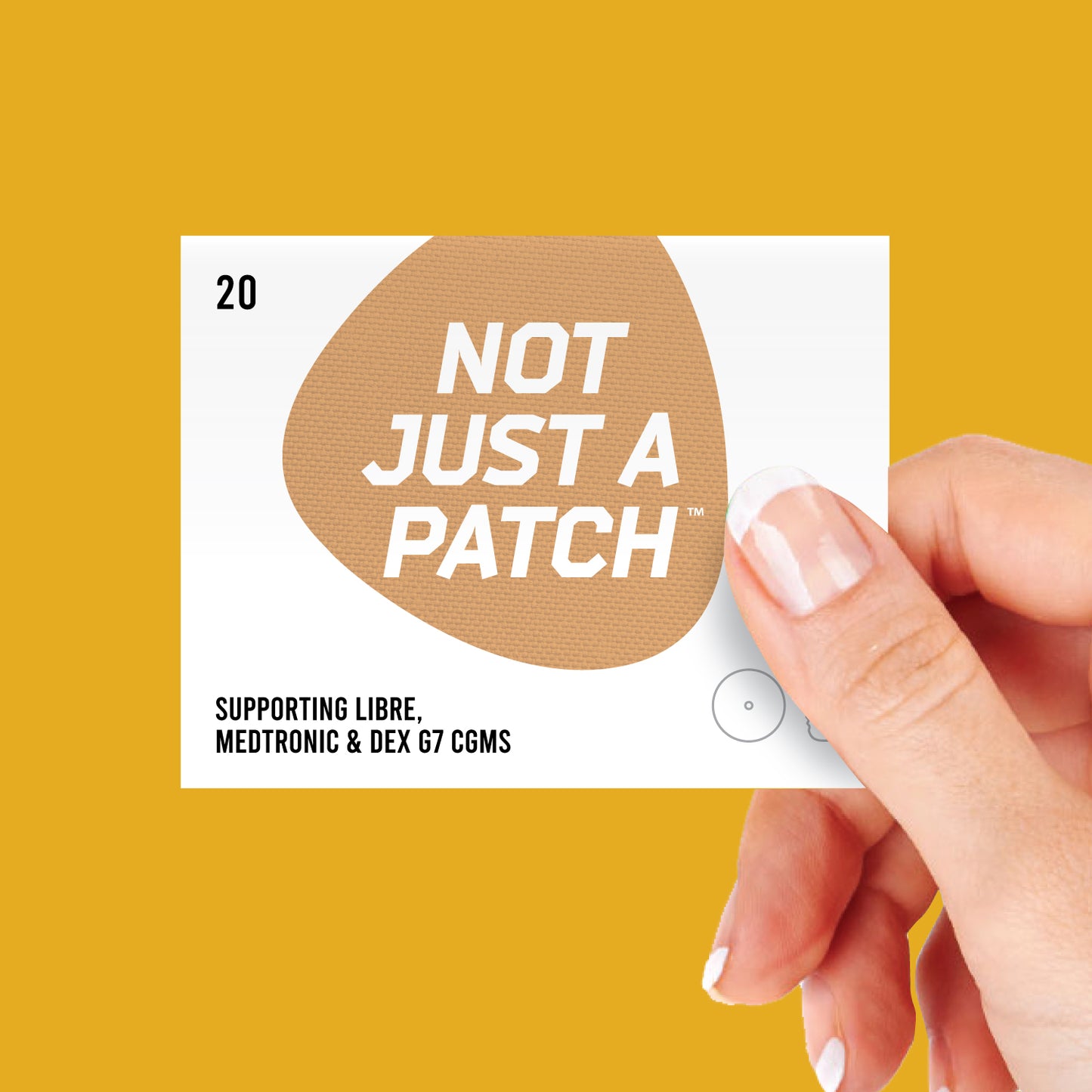 Plāksteris CGM sensoriem Dexcom One+, Freestyle Libre 1, 2 & 3 - Not Just a Patch - Bēšs - 20 gab