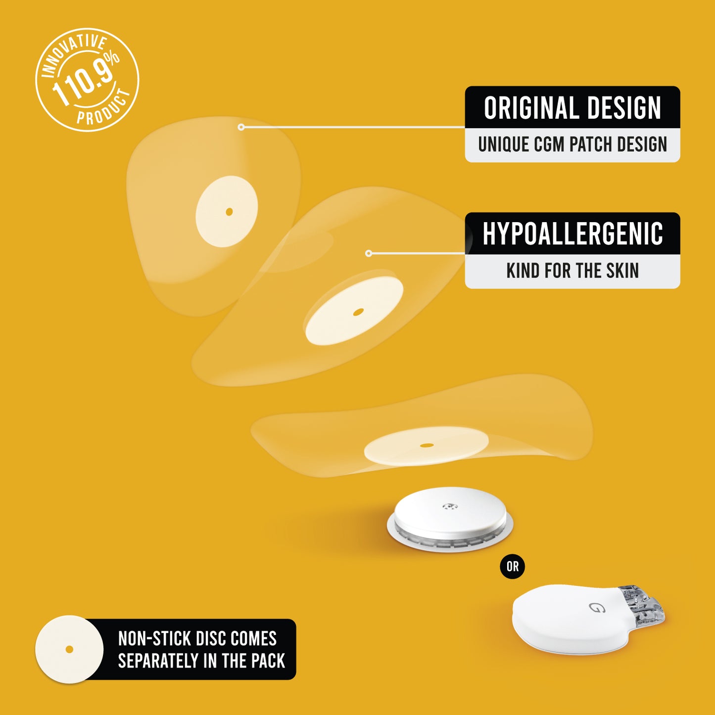Caurspīdīgs plāksteris CGM sensoriem Freestyle Libre - Not Just a Patch - Caurspīdīgs - 20 gab