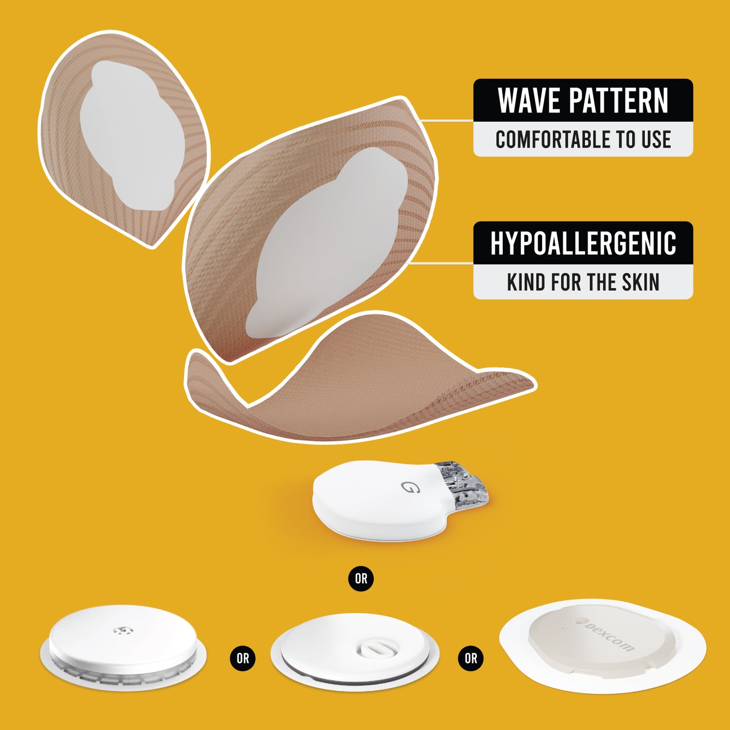 Plāksteris CGM sensoriem Dexcom One+, Freestyle Libre 1, 2 & 3 - Not Just a Patch - Bēšs - 20 gab