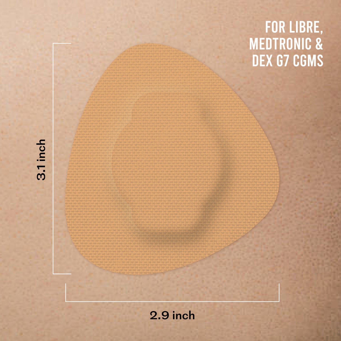 Plāksteris CGM sensoriem Dexcom One+, Freestyle Libre 1, 2 & 3 - Not Just a Patch - Bēšs - 20 gab