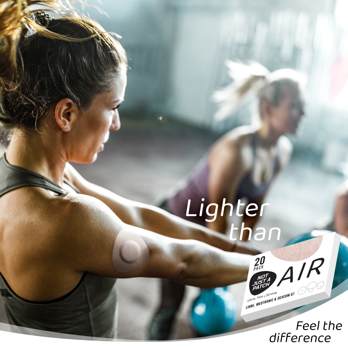 Plāksteris CGM sensoriem Dexcom One+, Libre 1 , 2 un 3 - Not Just a Patch AIR - Gaišā ādas krāsā - 20 gab