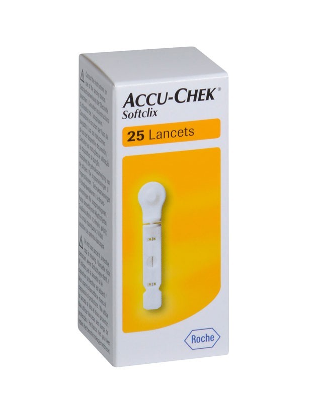 Accu-Chek Softclix Lancetes - 28G, 0.4 mm - 25 gab