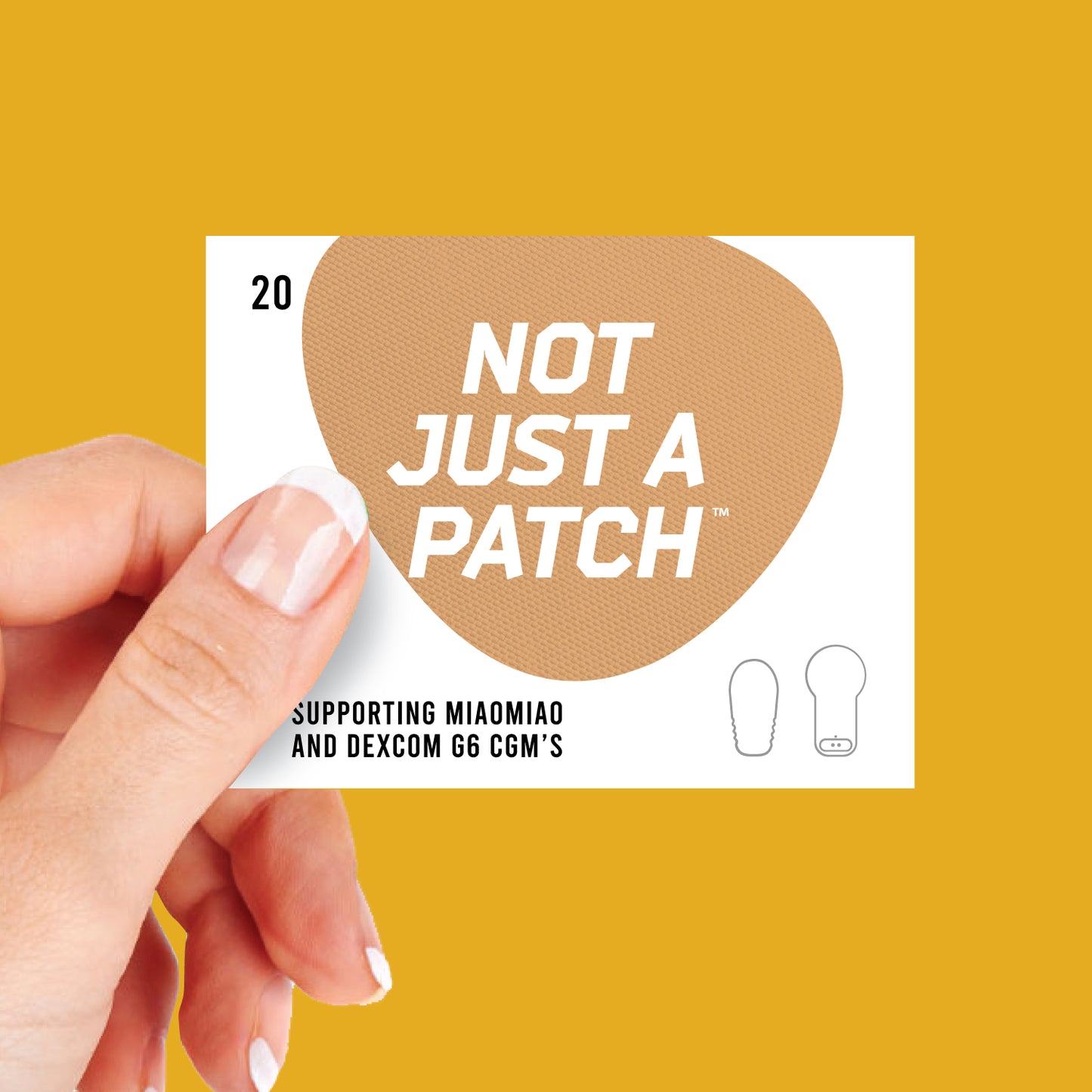 Plāksteris CGM sensoriem Dexcom One un G6 - Not Just a Patch - Bēšs - 20 gab