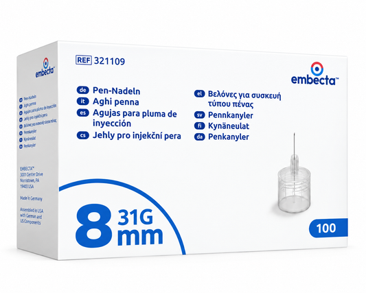 Embecta BD™ Microfine Plus Pen Needle - Insulīna injektora adata 8mm x 31G - 100 gab